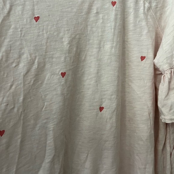 Sundry crew neck ruffle sleeve hearts top 1(S) - Picture 6 of 10